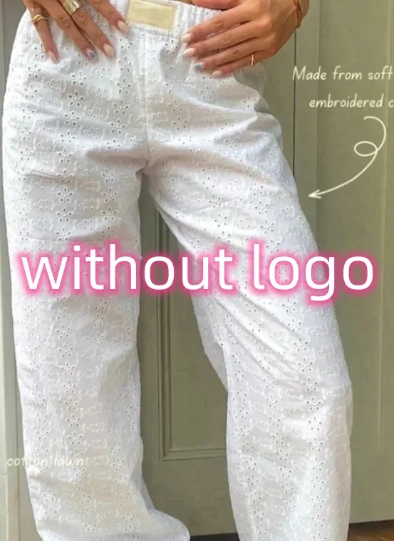 Fashion Y2K Striped Straight Trousers Summer Elastic High Waist Wide Leg Pants For Women White - Shop at LoveMi