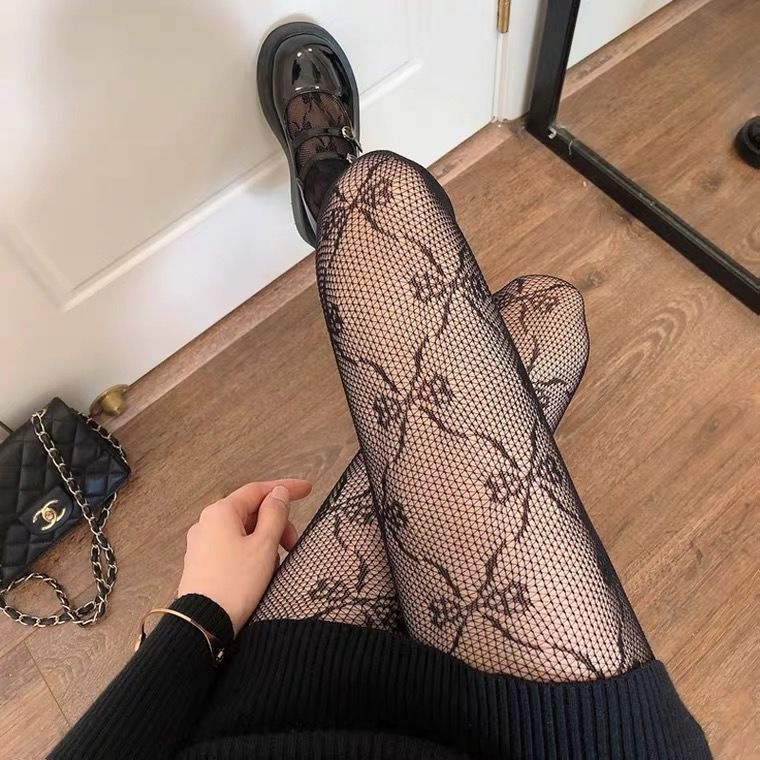 Black Butterfly Mesh Stockings