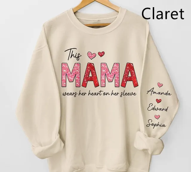 Fashion DIY Women's Mother's Day Sweater Wine - Shop at LoveMi