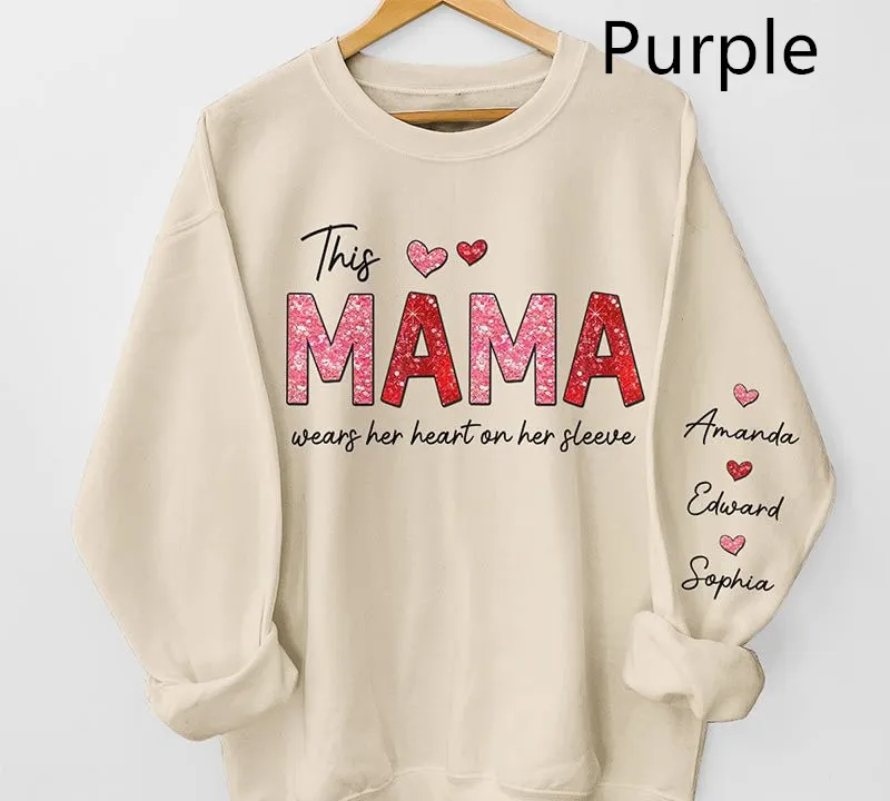 Fashion DIY Women's Mother's Day Sweater - Purple