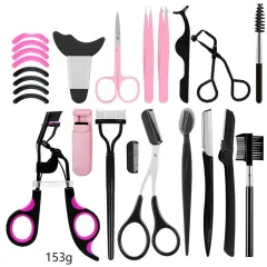 Semi-arc Steel Tooth Brow Groomer Eyelash Curler - Purple Black16 Pieces - View 1