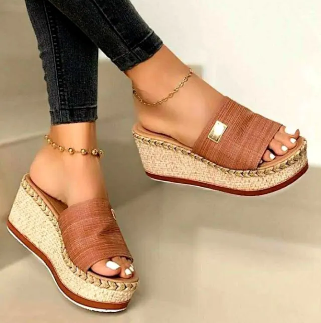 Platform sandals wedge heels fashion sandals Khaki - Shop at LoveMi