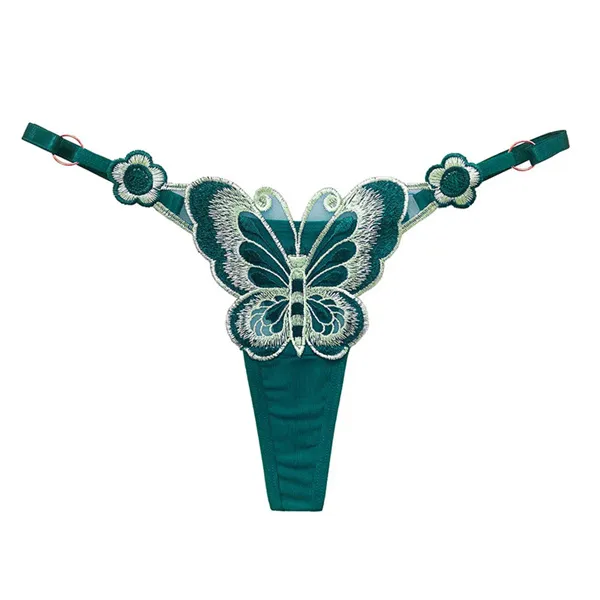 Butterfly Element Adjustable Band Women's Panties Dark Green - Shop at LoveMi