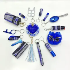 Blue Camo Keychain Set - Dark Blue - View 1