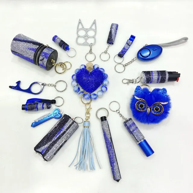 Blue Camo Keychain Set Dark Blue - Shop at LoveMi