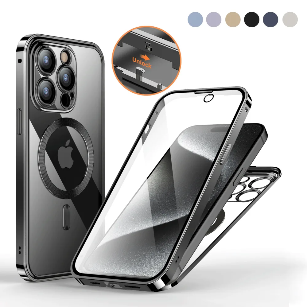Anti-Privacy Metal Buckle Magnetic Support Wireless Charging Double-Sided Lens