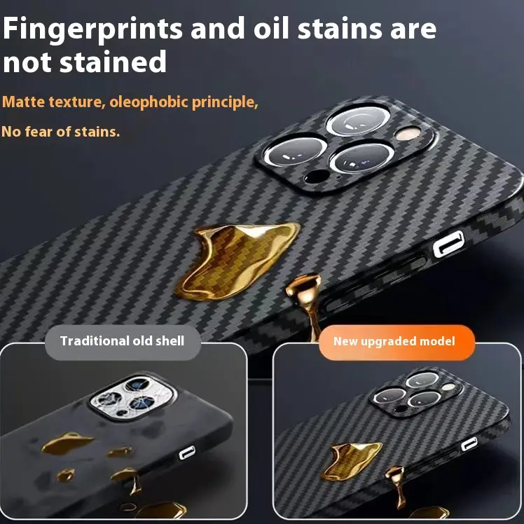 Carbon Fiber Phone Case Drop-resistant Protective Cover All-inclusive Lens