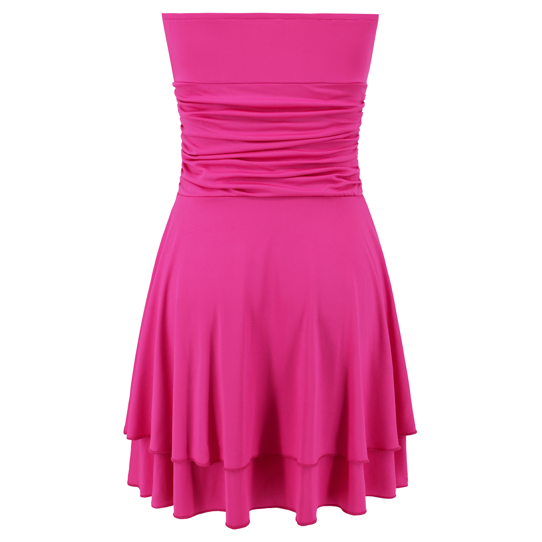 Summer Ruffles Tube Short Dress Fashion Solid Color Party Beach Dresses ...