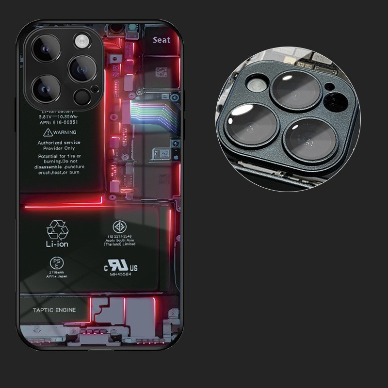 Funda placa circuito viral creativa con protector lente