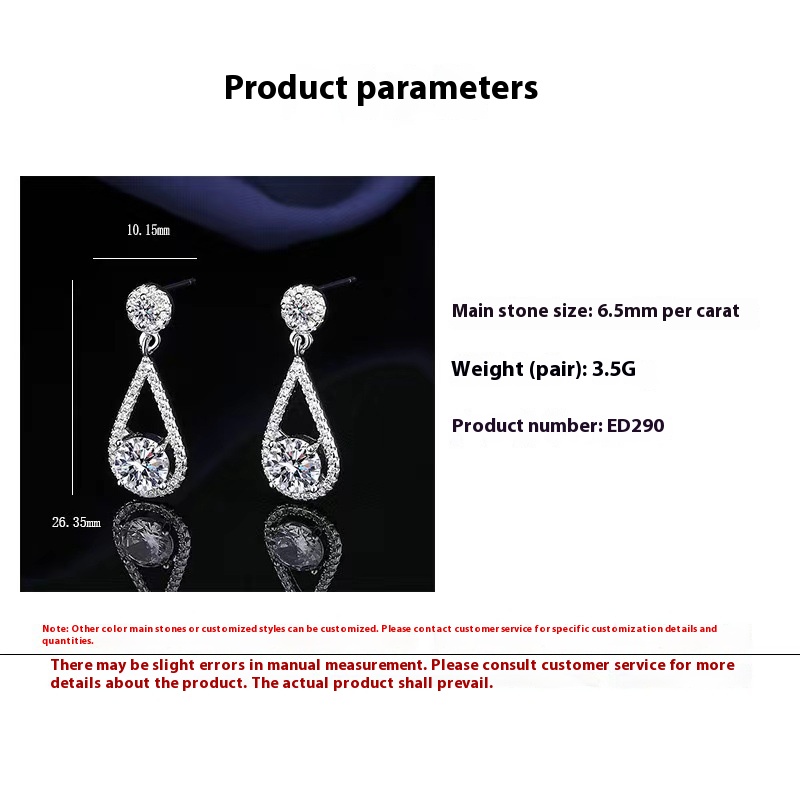Fashion Jewelry Tassel Water Drop Eardrops Plated Sterling Silver