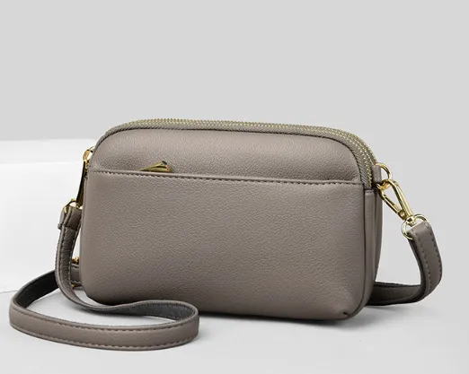 Women's One shoulder Crossbody Bag Three layer Large Capacity Gray - Shop at LoveMi