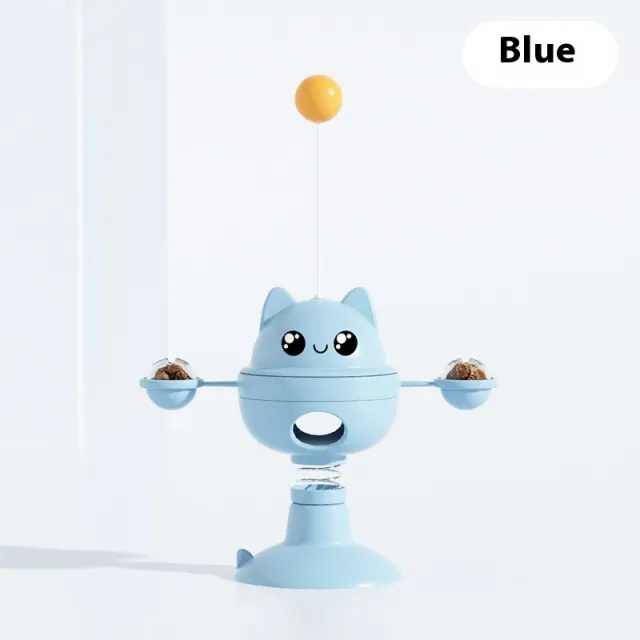 Pet Suction Cup Rotatable Food Leakage Cat Toy Blue - Shop at LoveMi