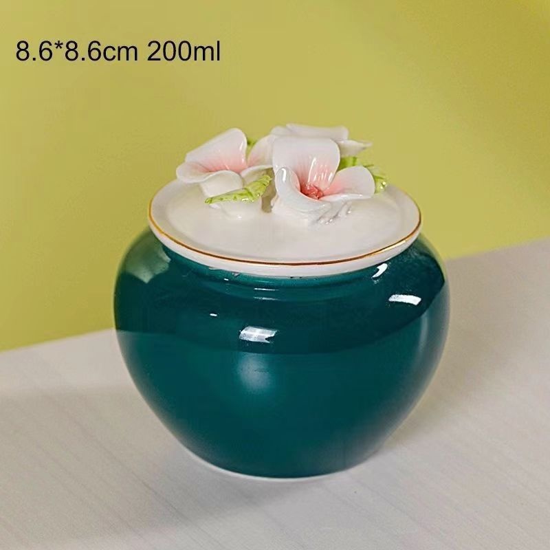 Flower Green Jar