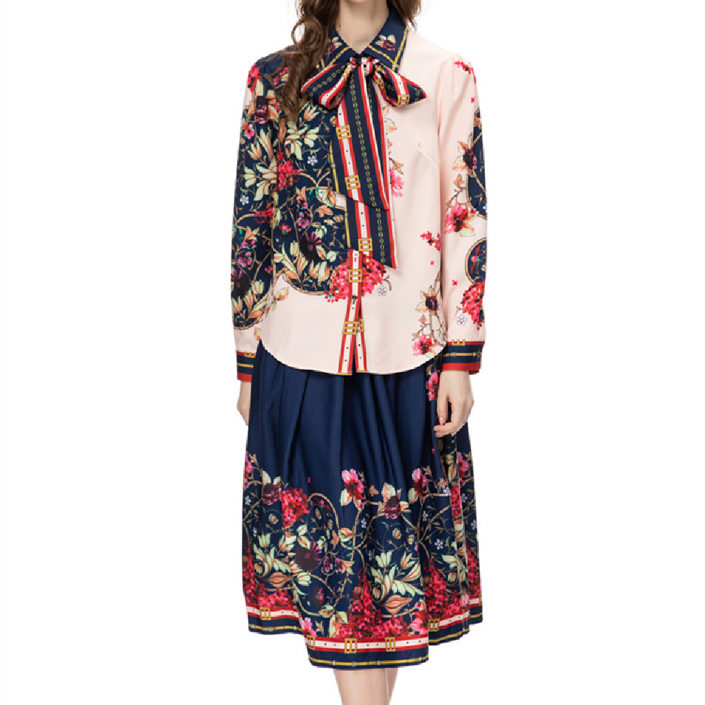 Lace-Up Printed Midi Dress Set, picture 6 of 8