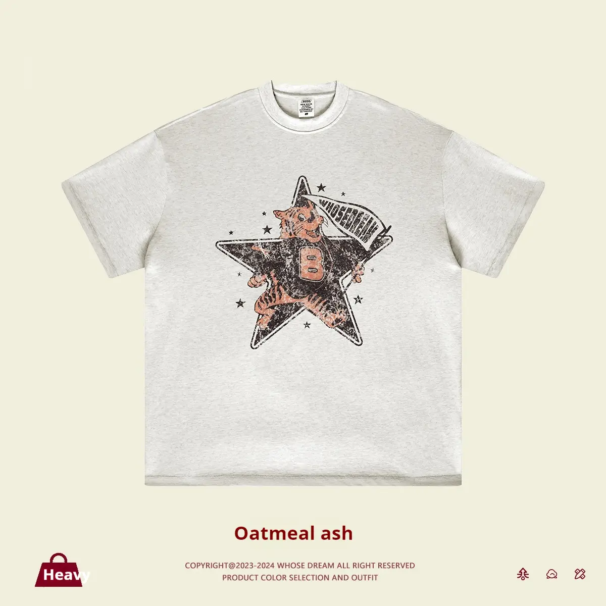 American Style Short Sleeve Retro Washed XINGX Printed High Street Fashion T-shirt
