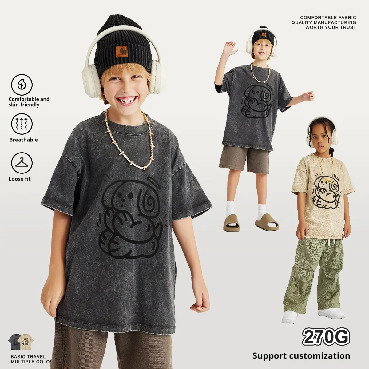 Heavy Washed And Worn Printed T-shirt
