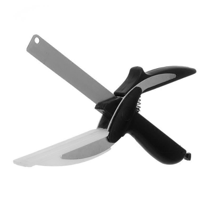 Kitchen Gadget Scissors 2-in-1 Functional Smart Chopping Knife Food Scissors Veg - Picture 10 of 10