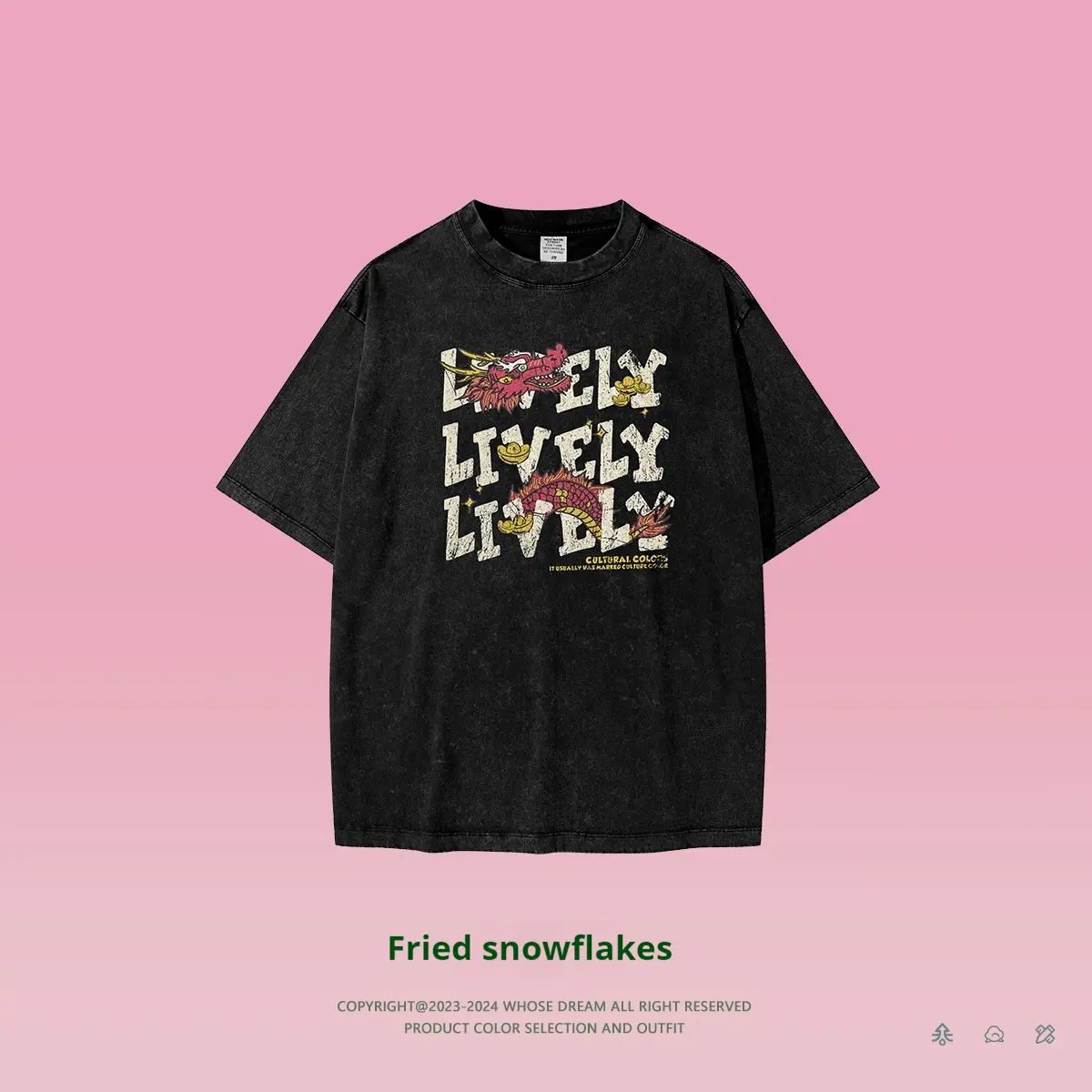 Heavy Washed Distressed Printed Round Neck Children's Short Sleeve European And American Pure Cotton