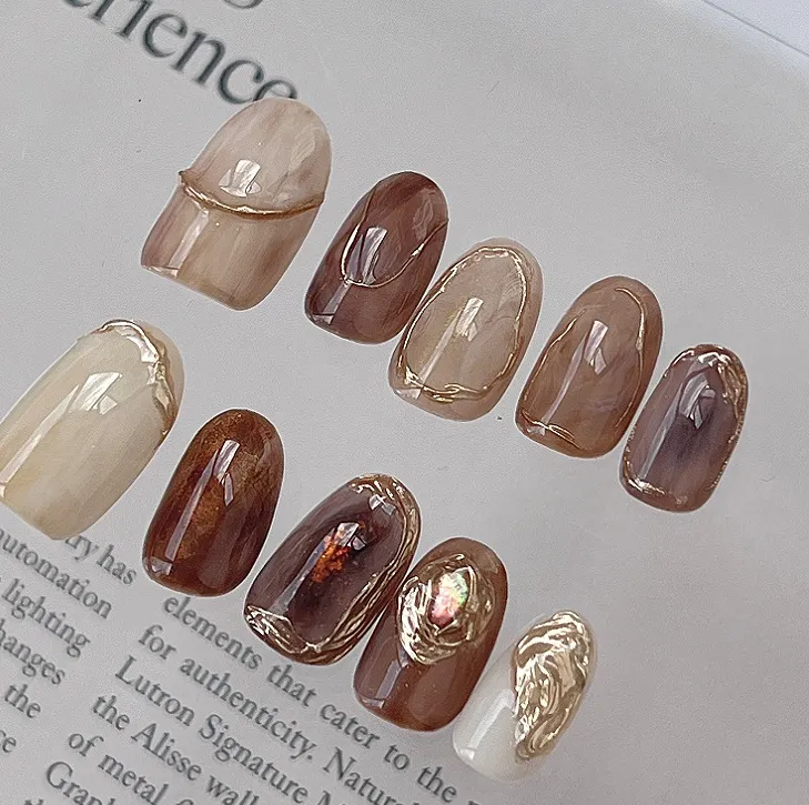 Autumn And Winter Caramel Colour Halo Dye Advanced Wearing Armor - Short Round Style