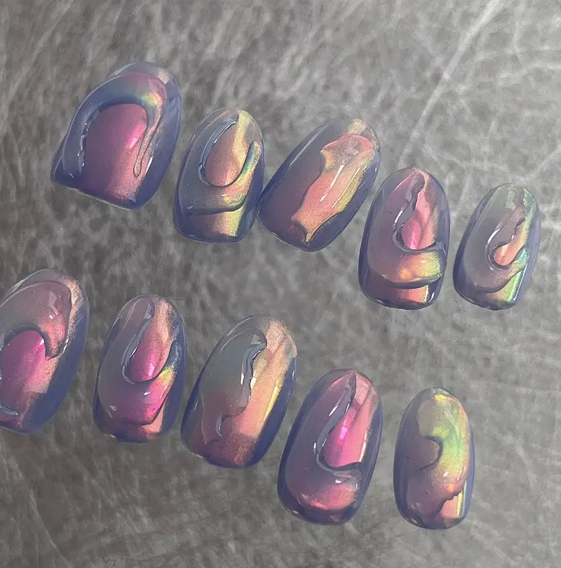 Summer Aurora Colorful Drip Glue Simple Wearing Armor