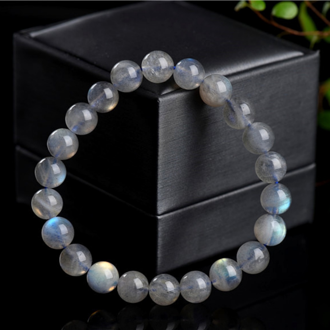 Jiuya Crystal Grade 7a Natural Gray Moonstone Scattered Beads