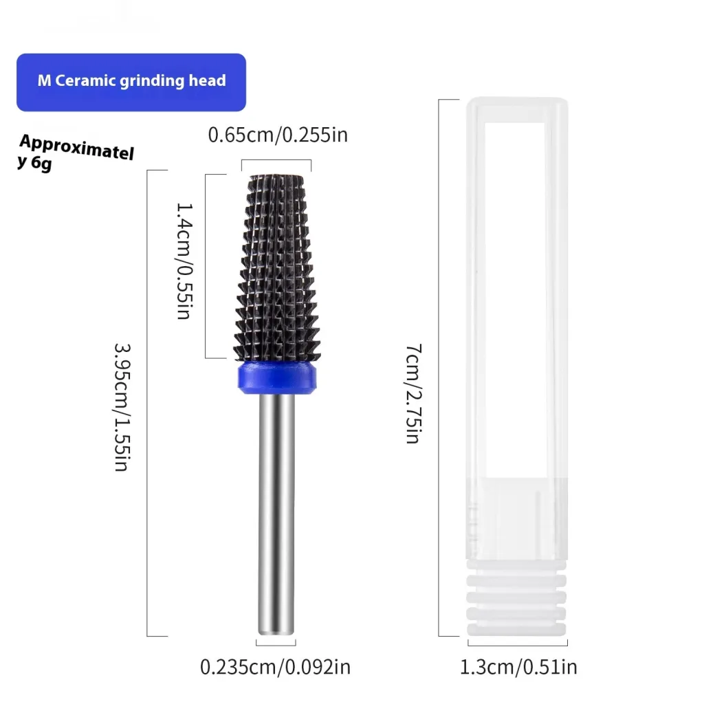 Black Ceramic Nail Polish Head For Removing Nails - M Black Ceramic Grinding Head