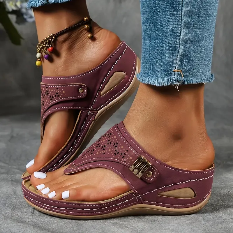 Wedge Sandals Women's Platform Roman - Wine