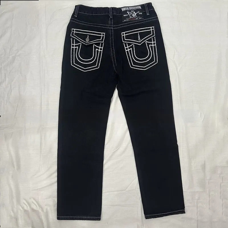Foreign Trade Rocking Jeans Belief Pants Loose Casual Straight Trousers - Black