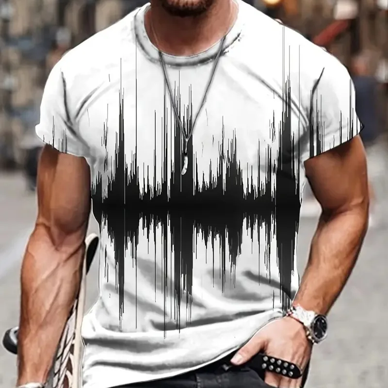 Natural Landscape Digital Printing Men's T-shirt Refreshing Stylish Short