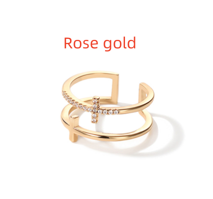 Gold-plated split ring fashion