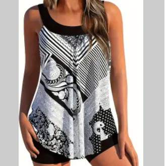 Women's Conservative Fashionable Split Swimsuit Boxer