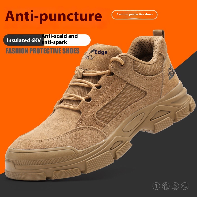 Men’s Anti-smash And Anti-puncture Lightweight Wear-resistant Insulated Work Shoes