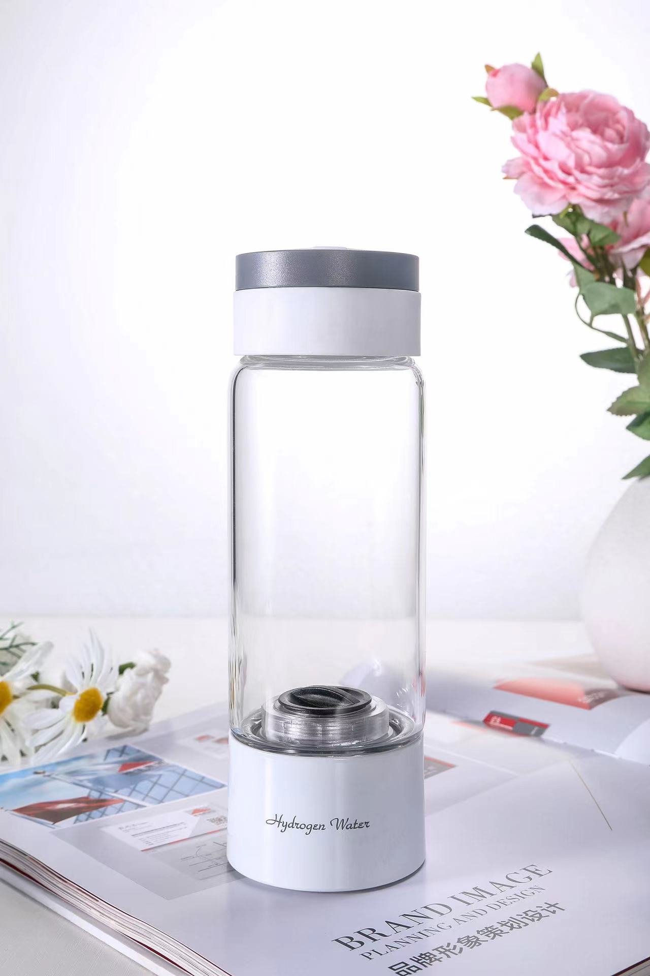 Hydrogen Separation Ionic Screen Protector Electrolytic Cup. Product information: Color: black, white Material: Tritan Style: light luxury South Korea style Capacity: 380 ml Packing list: Water cup x 1pc(Product Image)