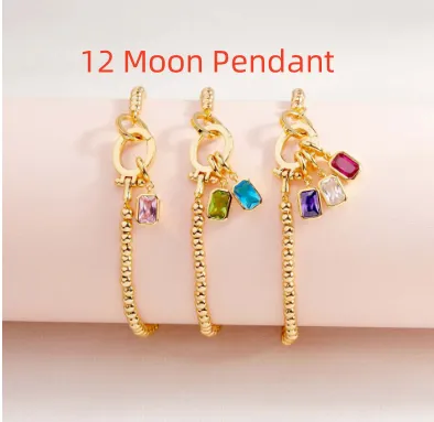 Free Diy Twelve Birthstone Small Flower Bracelet 12 Moon Pendant - Shop at LoveMi