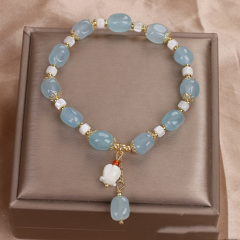 Sweet Mori Fairy Style Optimized Aquamarine Crystal Bracelet