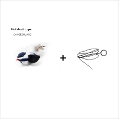 Pet Simulation Bird Sound Plush Toy Can Be Hung - Black And White Elastic String - View 1