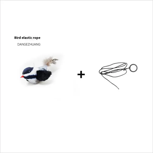 Pet Simulation Bird Sound Plush Toy Can Be Hung Black And White Elastic String - Shop at LoveMi