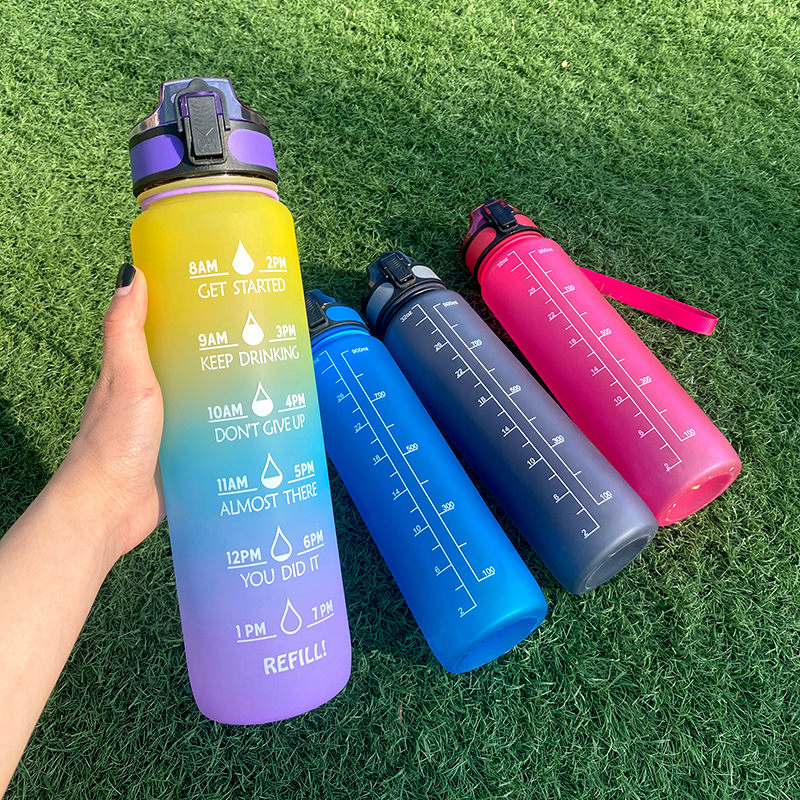 1L Tritan Water Bottle | Time Marker Motivational Leakproof Sports & Fitness Bottle - Image 1
