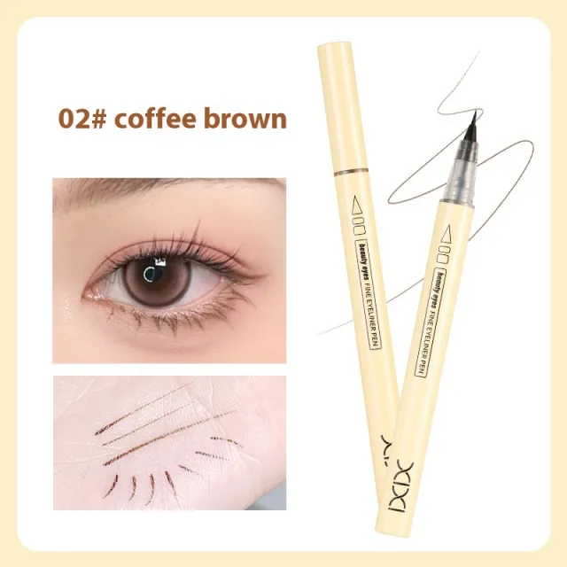 Delicate Eyeliner Smooth Ultra fine Waterproof Non dizzy Makeup 2 Coffee Brown - Shop at LoveMi