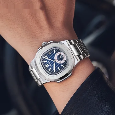 Steel Belt Luminous Calendar Quartz Watch 7020 Fashion Stainless