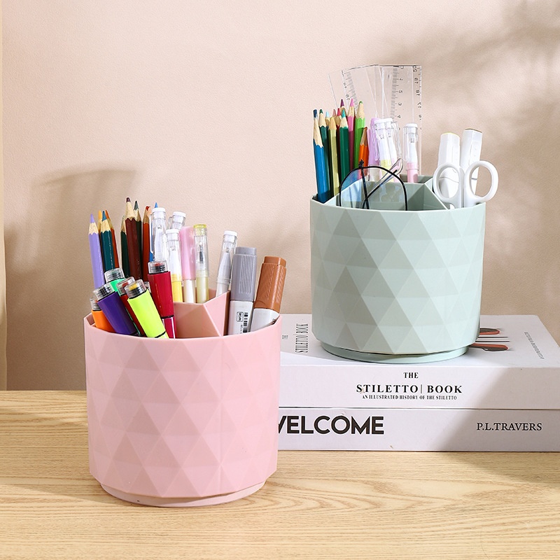 Diamond-shaped Separated Desktop Beauty Brush Storage Box