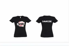 New Women's V-neck Summer T-shirt - Black - View 1