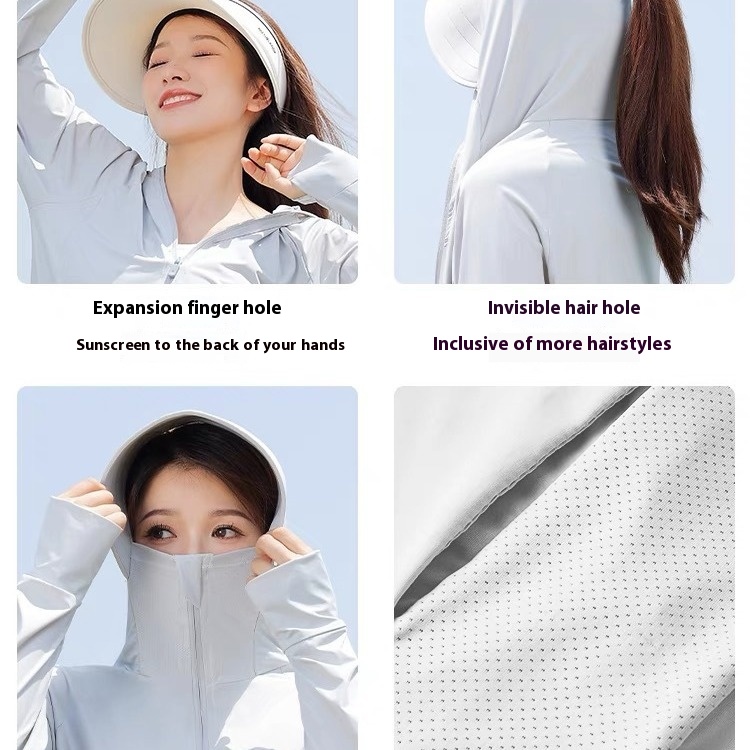 Face And Neck Integrated Nylon Sun-protective Clothing