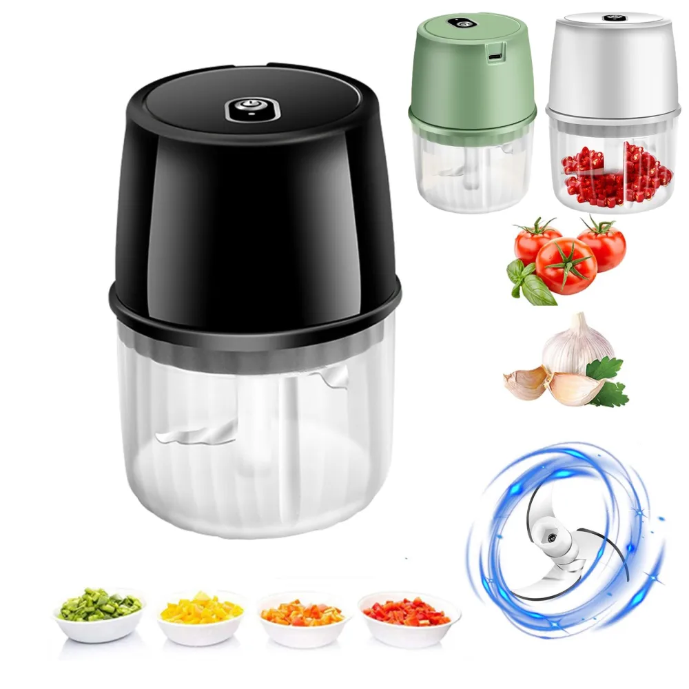 USB Rechargeable Electric Garlic Press Portable Wireless Food Chopper