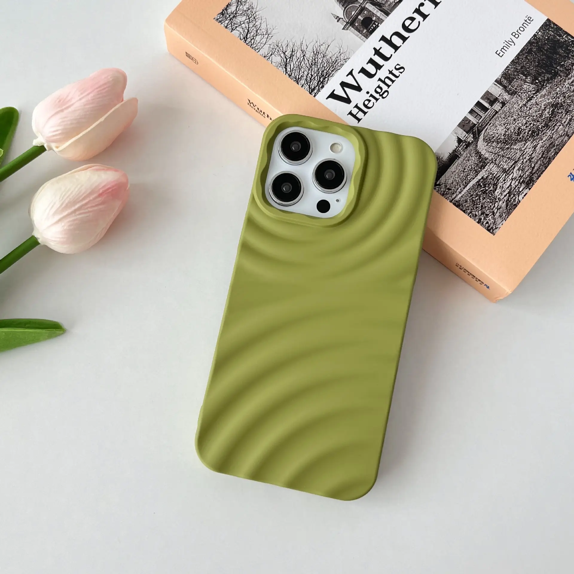 Niche Pure Color Creative Water Ripple Applicable Phone Case