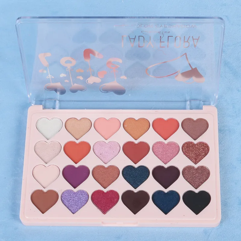 24 Color Eye Shadow Palette Pearlescent Matte - Pink