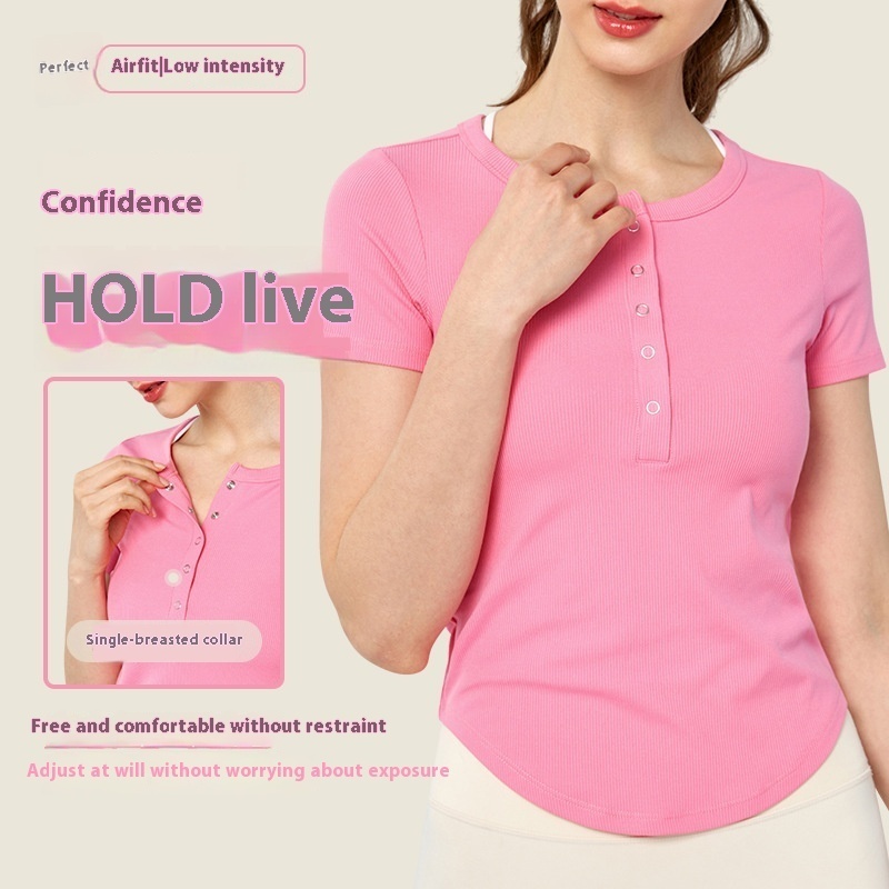 Slim Fit Slimming Round Neck All-matching Yoga Clothing Top