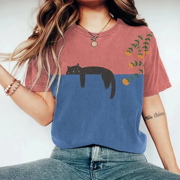 Women's 3D Printed Short Sleeve O neck Dark Blue - Shop at LoveMi
