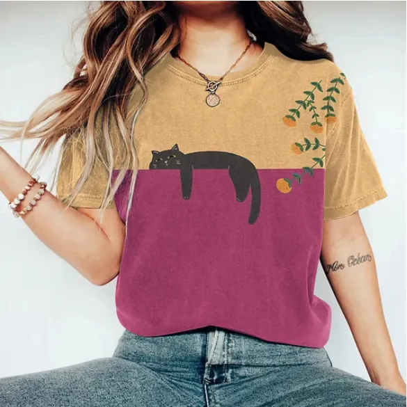Women's 3D Printed Short Sleeve O neck Rose Red - Shop at LoveMi