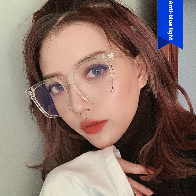 Anti-blue Light Korean Retro Rice Nail Black Frame Glasses